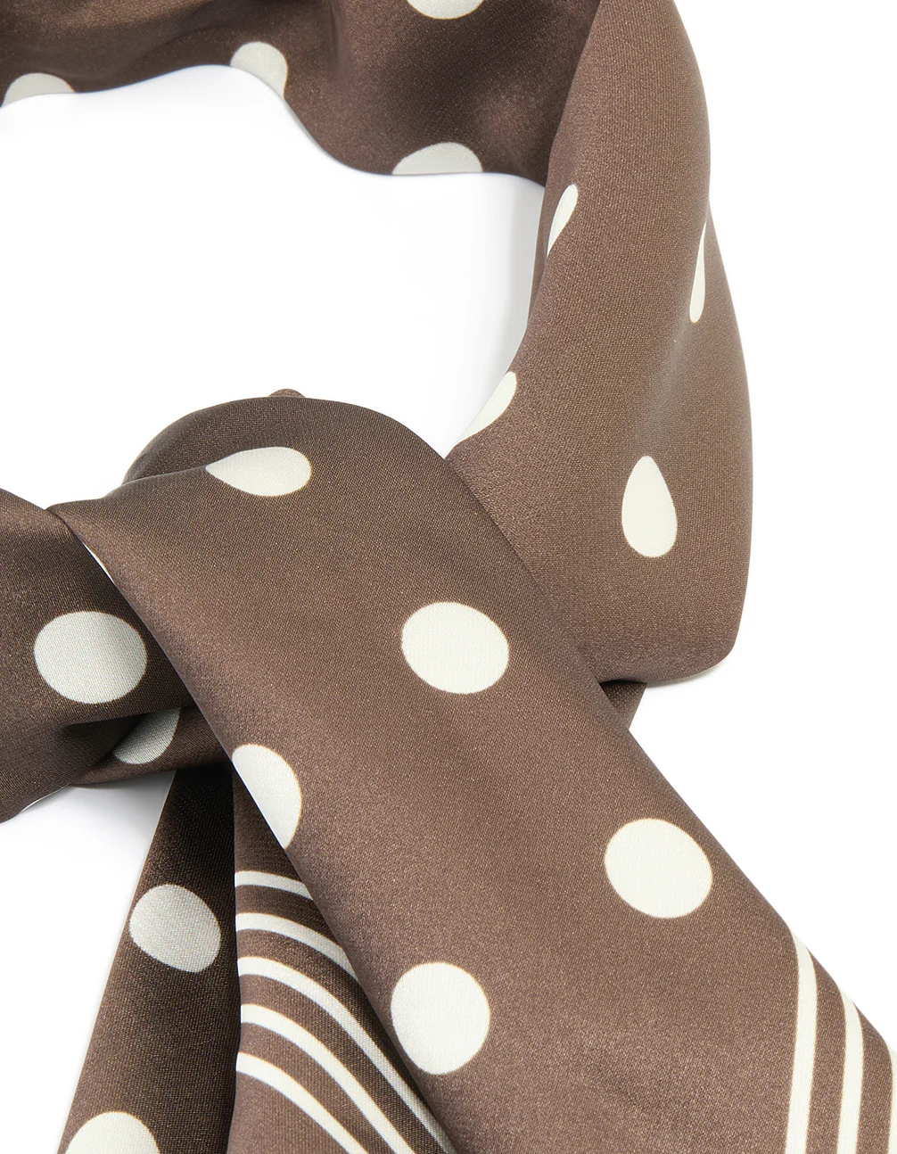 Brown Polka Dot Print Scarf - Image 2