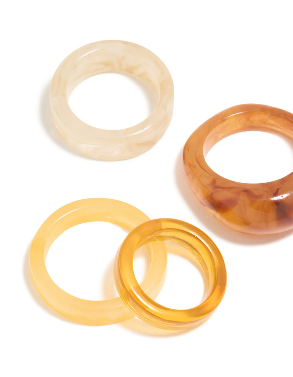 Brown & White Acrylic Cigar Bubble Rings 6-Pack - Image 2
