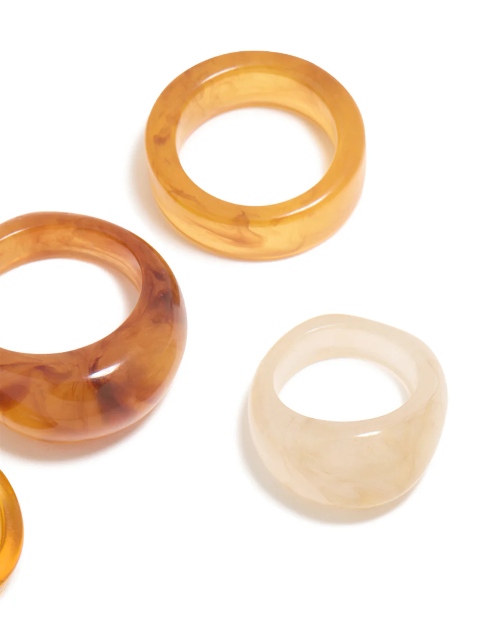 Brown & White Acrylic Cigar Bubble Rings 6-Pack - Image 3
