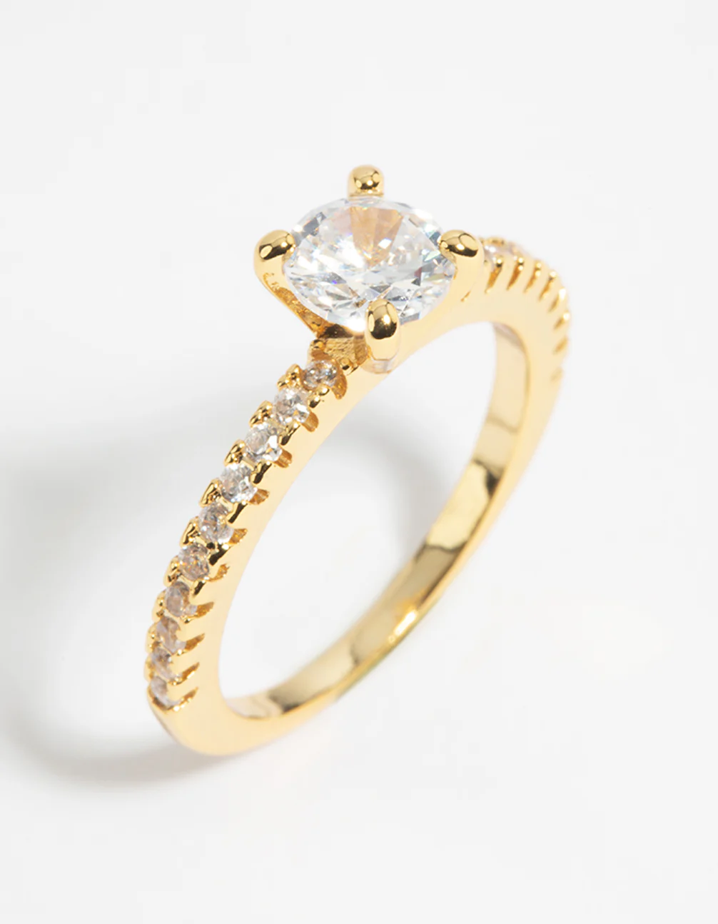 Gold Plated Cubic Zirconia Solitare Ring - Image 2