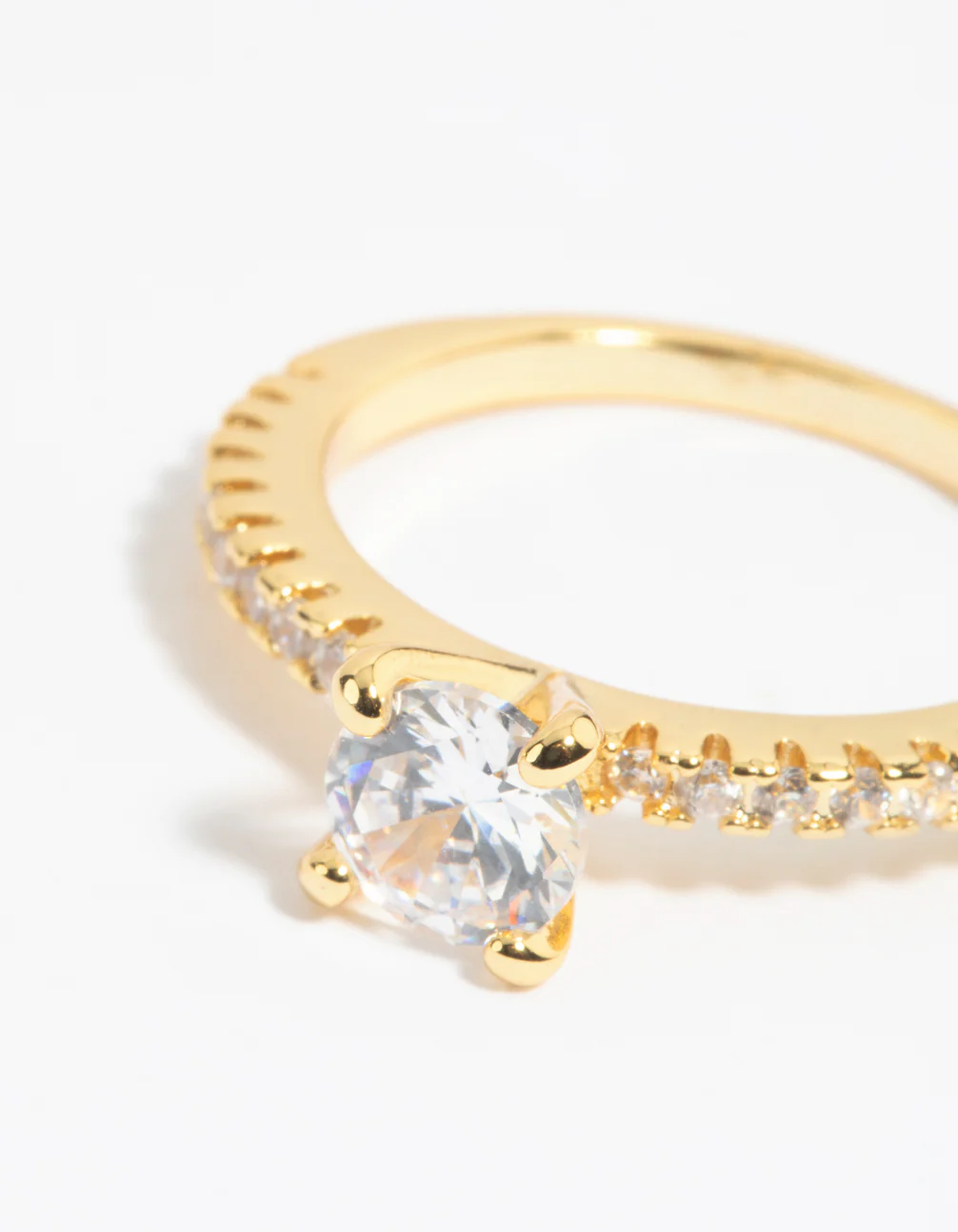 Gold Plated Cubic Zirconia Solitare Ring - Image 3