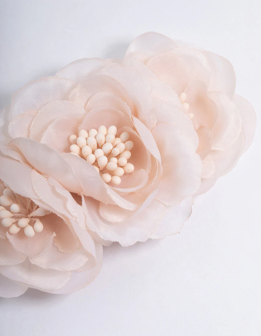 Cream Fabric Trio Flower Corsage - Image 2