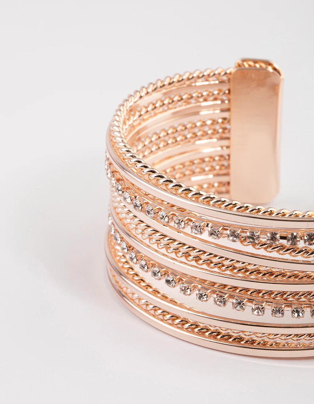 Rose Gold Layered Diamante Wrist Cuff - Image 3