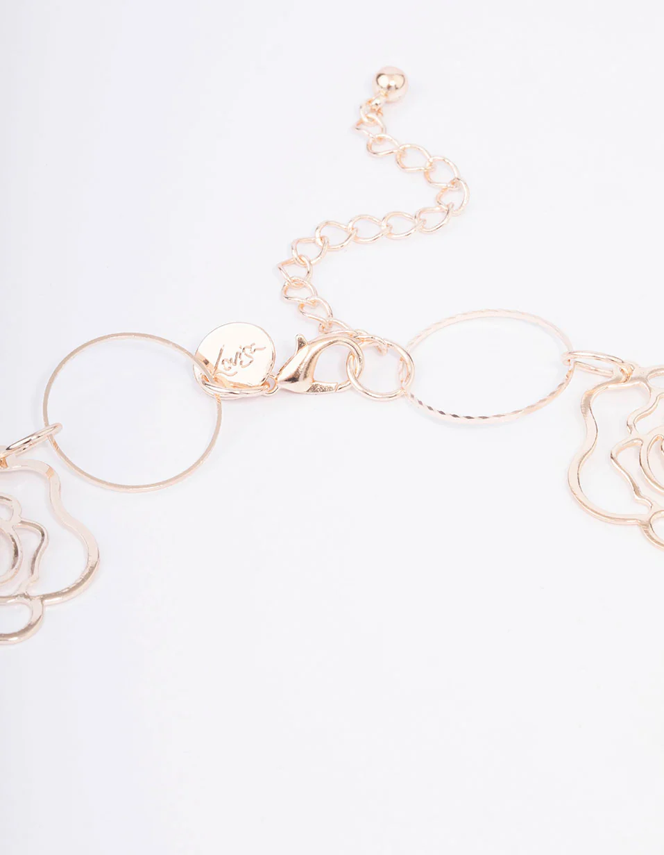 Rose Gold Rose Link Necklace - Image 3