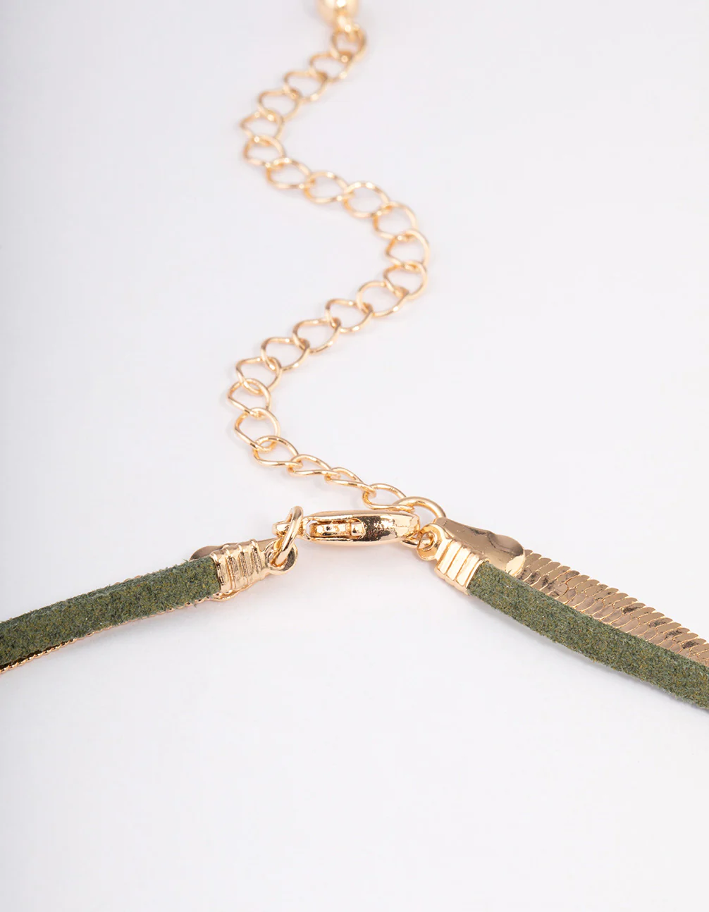 Gold Double Row Organic Pendant Necklace - Image 3
