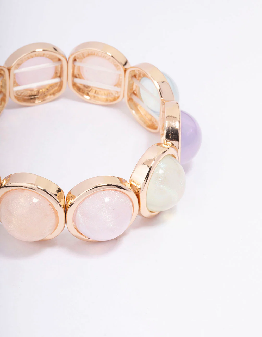 Gold Acrylic Iridescent Circle Bangle - Image 2