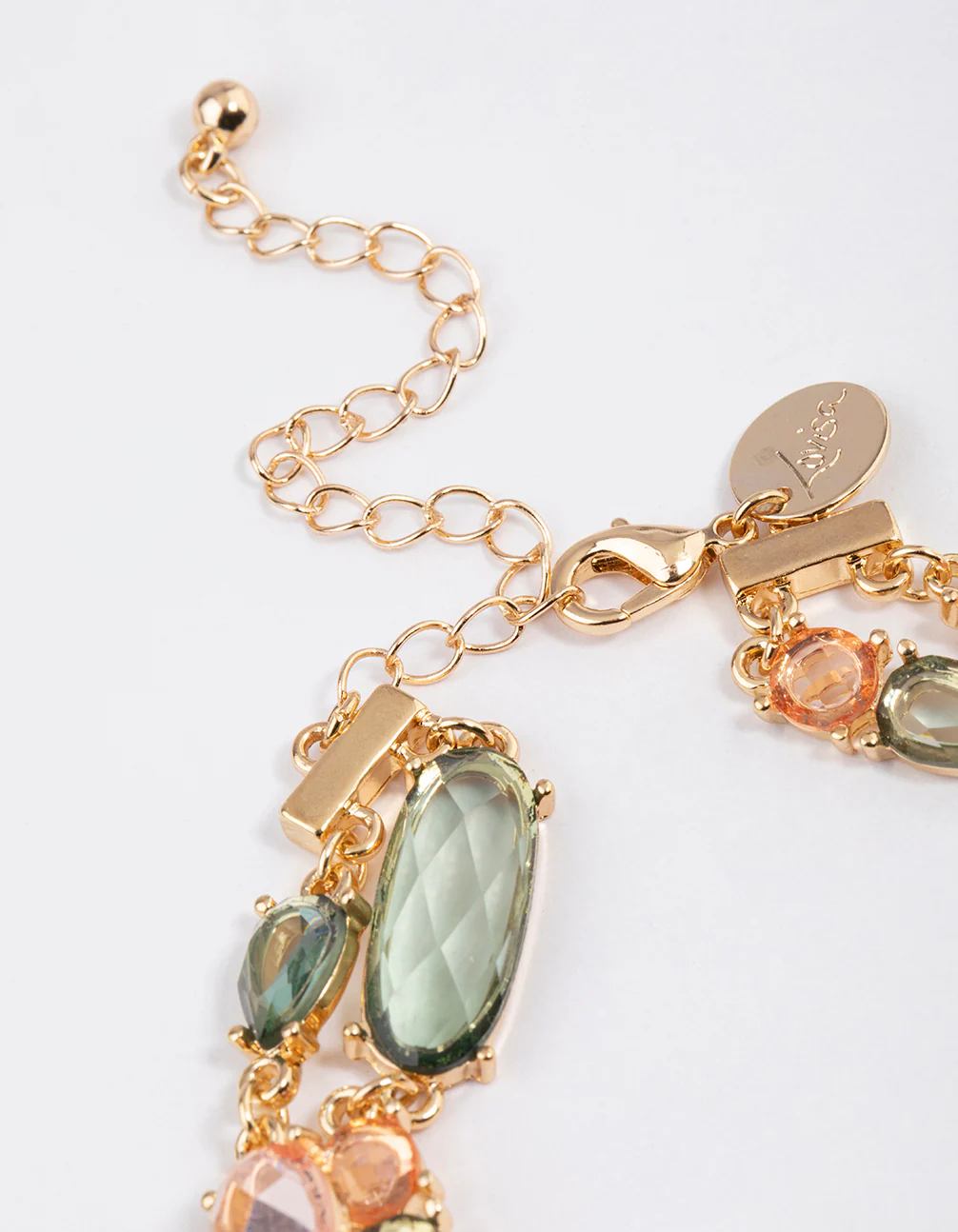 Gold Chunky Mixed Statement Double Row Bangle - Image 3