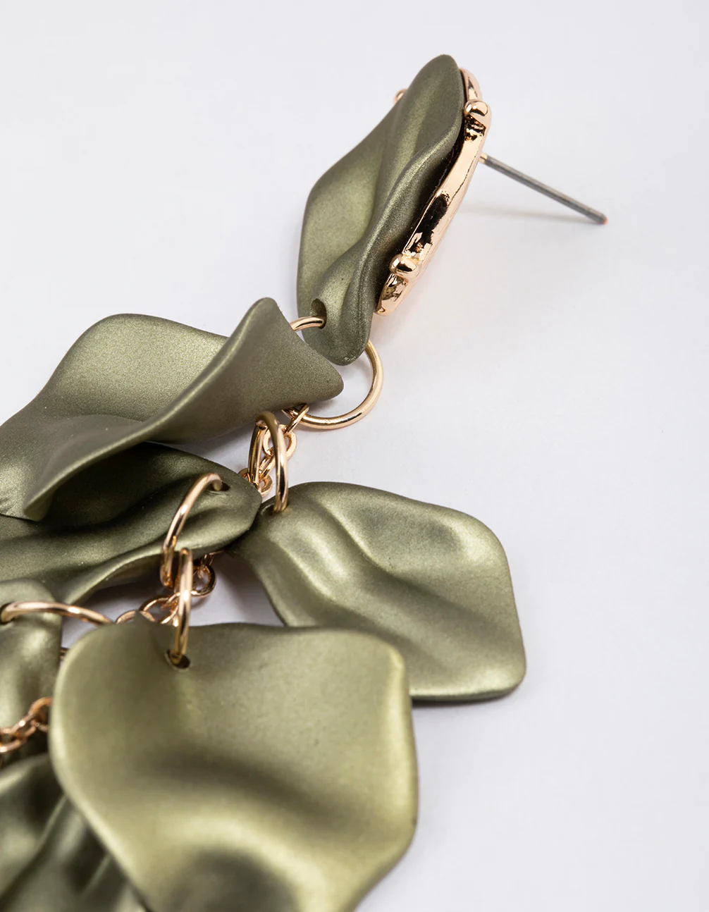 Gold Coated Petal Drop Earrings - Image 3
