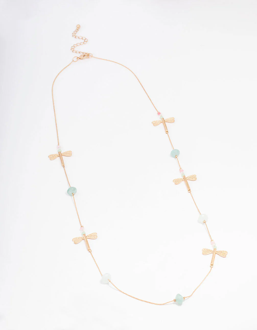 Gold Long Dragonfly Necklace - Image 2