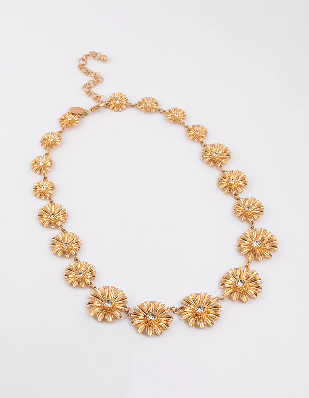 Gold Multi Flower Short Necklace - Image 2