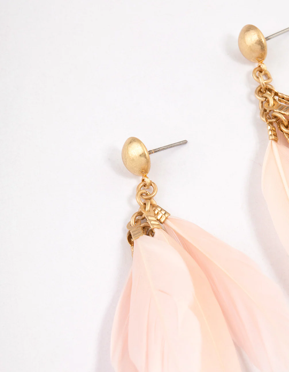 Gold Multi Fluffy Drop Earrings - Image 2