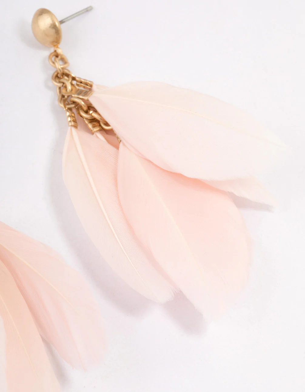 Gold Multi Fluffy Drop Earrings - Image 3