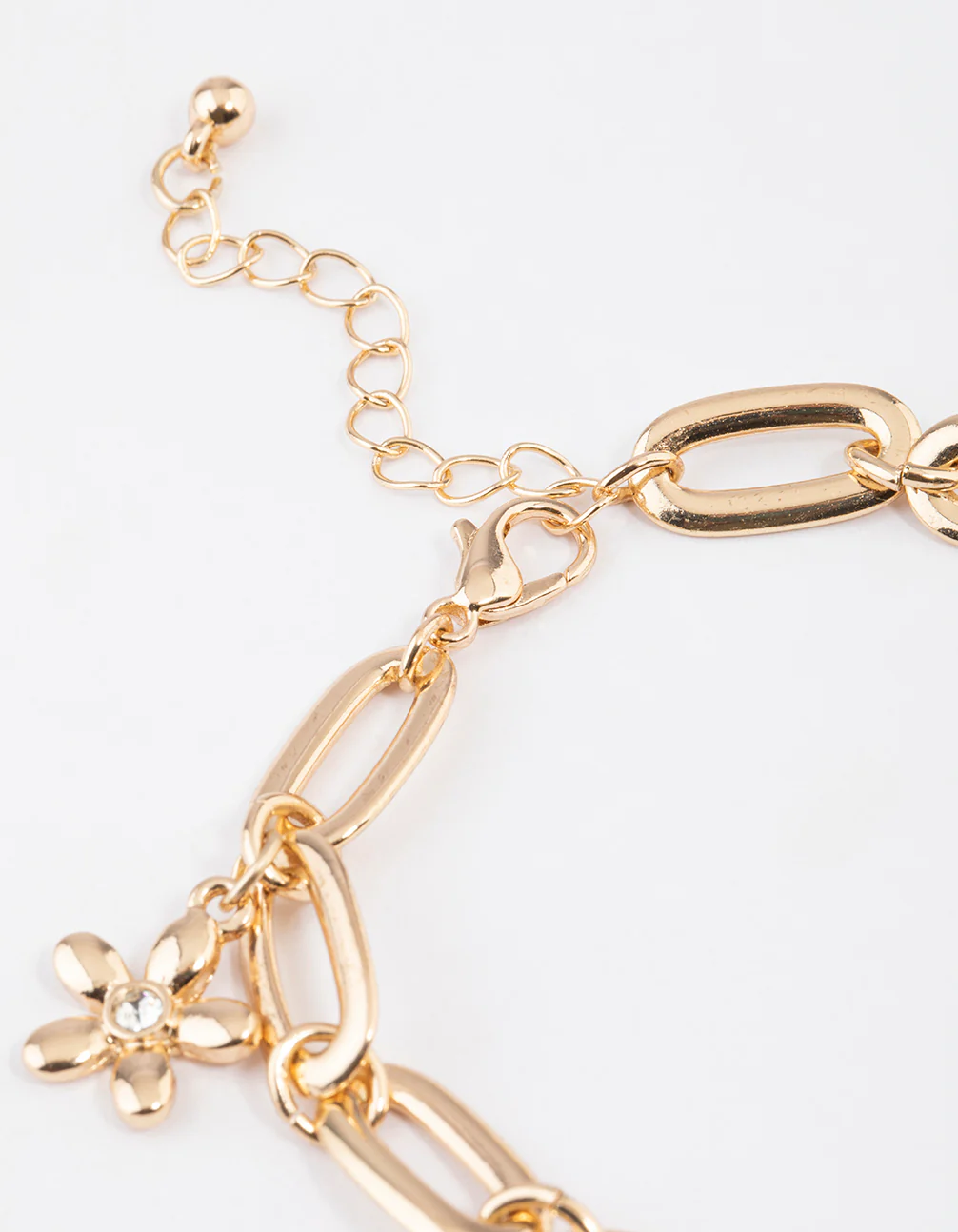 Gold Mixed Leaf Chain Bracelet - Image 3