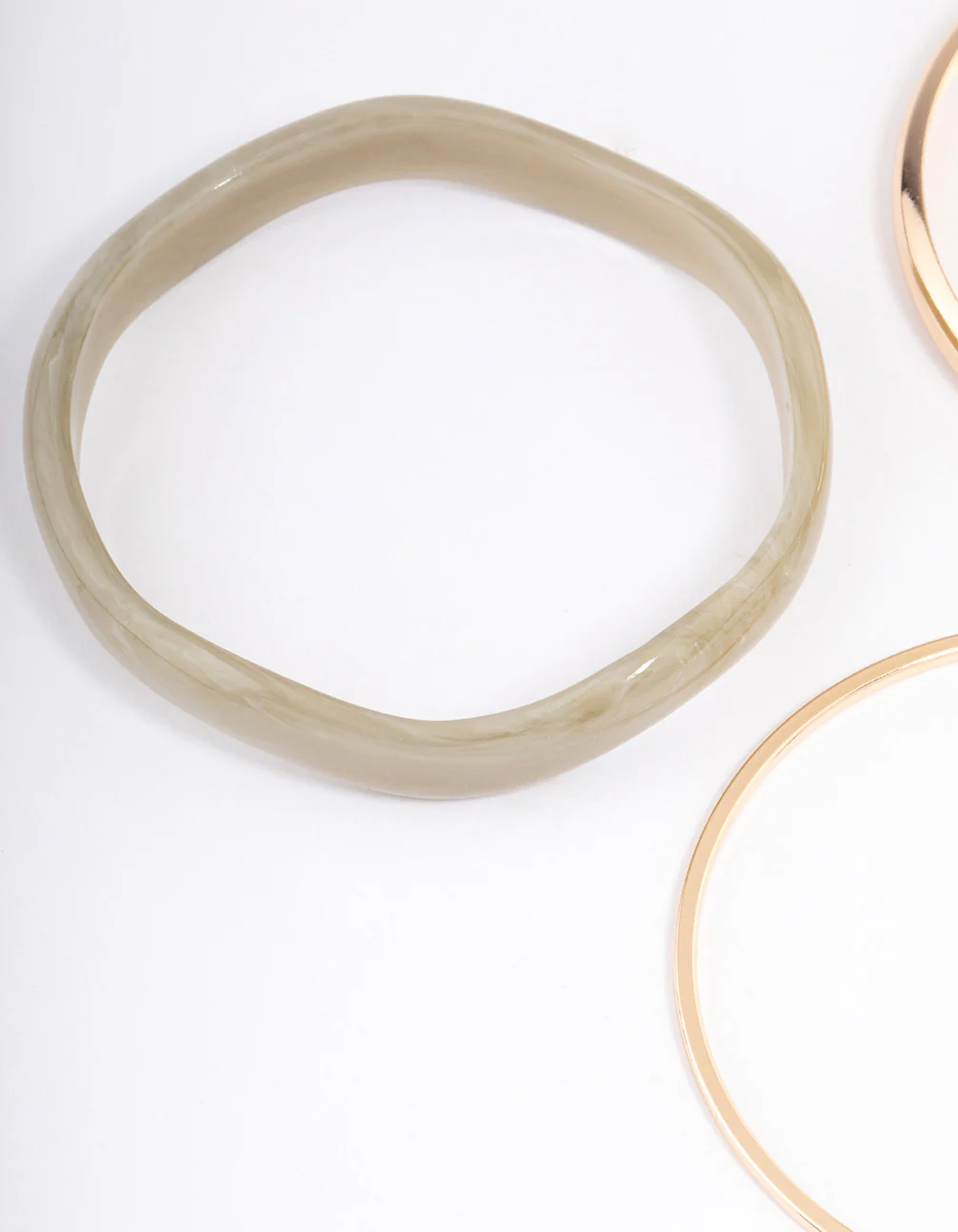 Gold Organic Shape Bangle Pack - Image 2