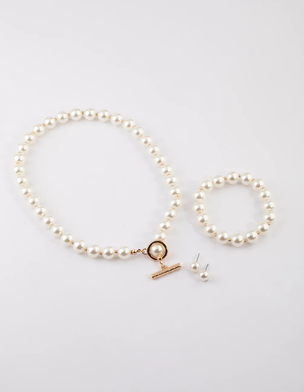 Gold Pearl Matching Jewellery Set - Image 2