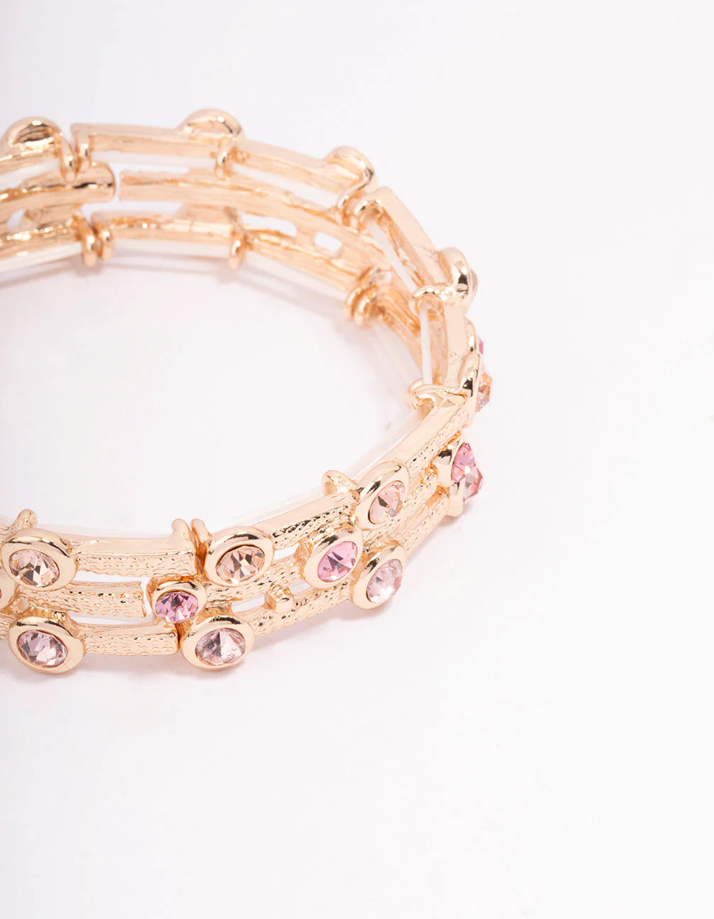 Gold Textured Diamante Bangle - Image 2