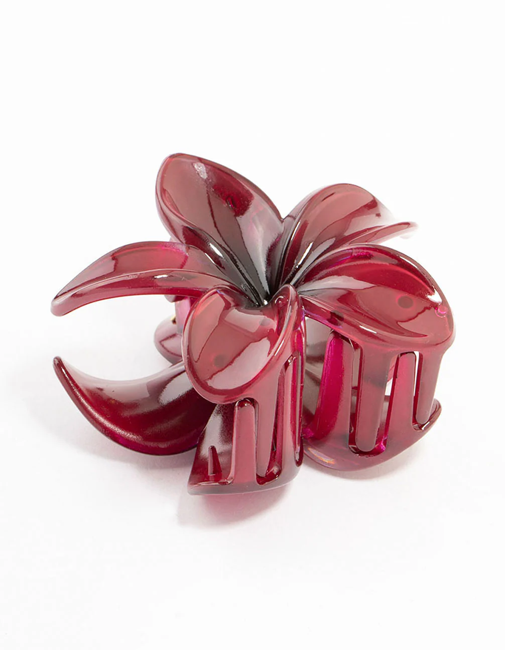 Burgunday Frangipani Hair Claw Clip - Image 2