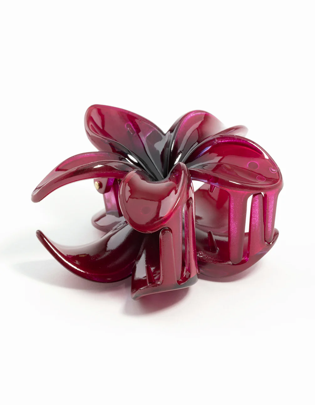 Burgundy Ombre Hibiscus Claw Clip - Image 2