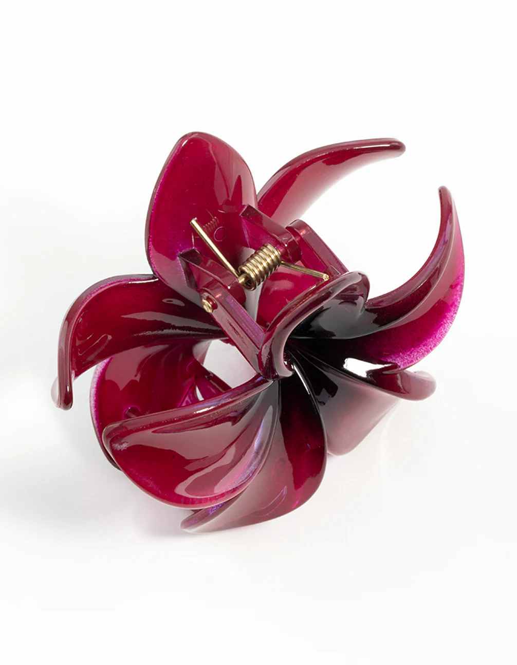 Burgundy Ombre Hibiscus Claw Clip - Image 3