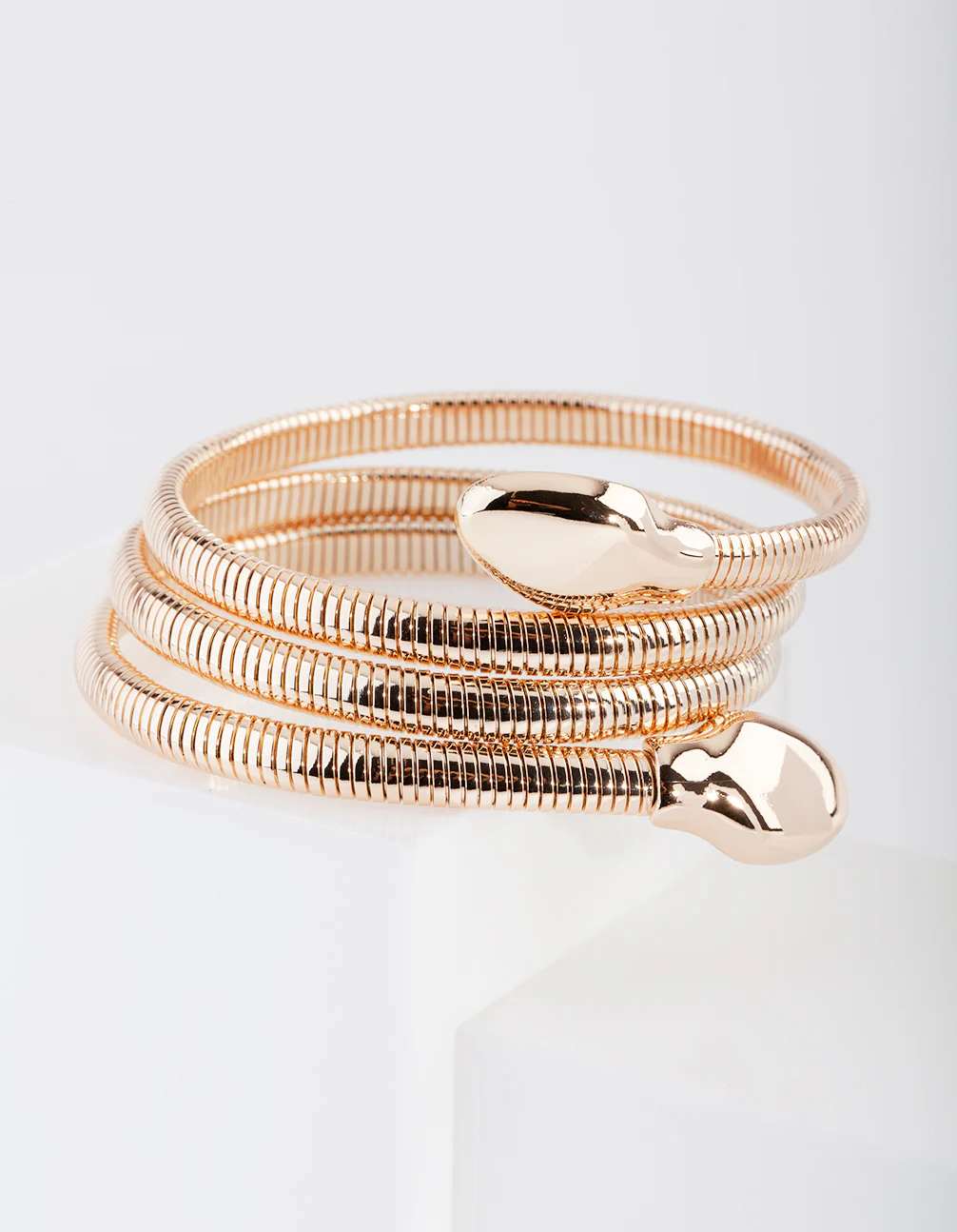 Gold Snake Chain Coil Bracelet - Image 2