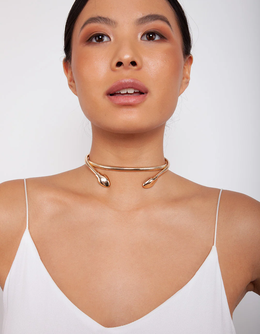 Gold Snake Chain Coil Bracelet - Image 3