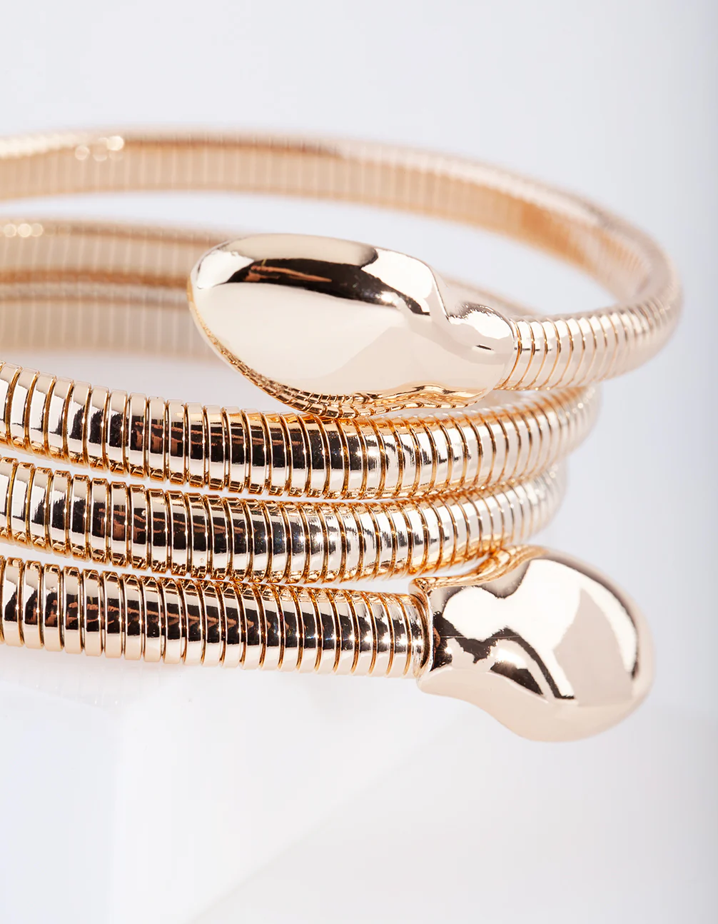 Gold Snake Chain Coil Bracelet - Image 4