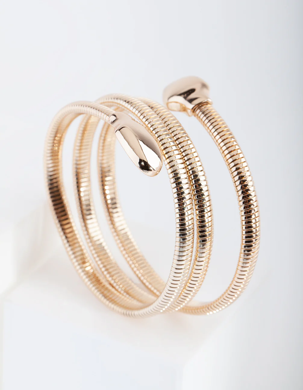 Gold Snake Chain Coil Bracelet - Image 5