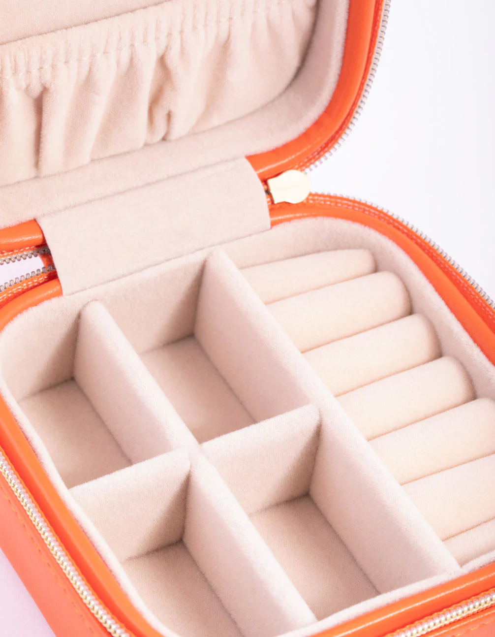 Square Orange Jewellery Box - Image 3