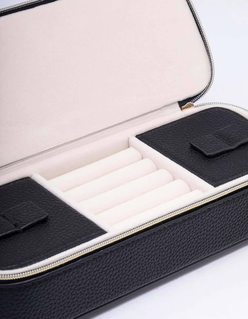 Black Faux Leather Makeup Bag & Jewellery Box - Image 2