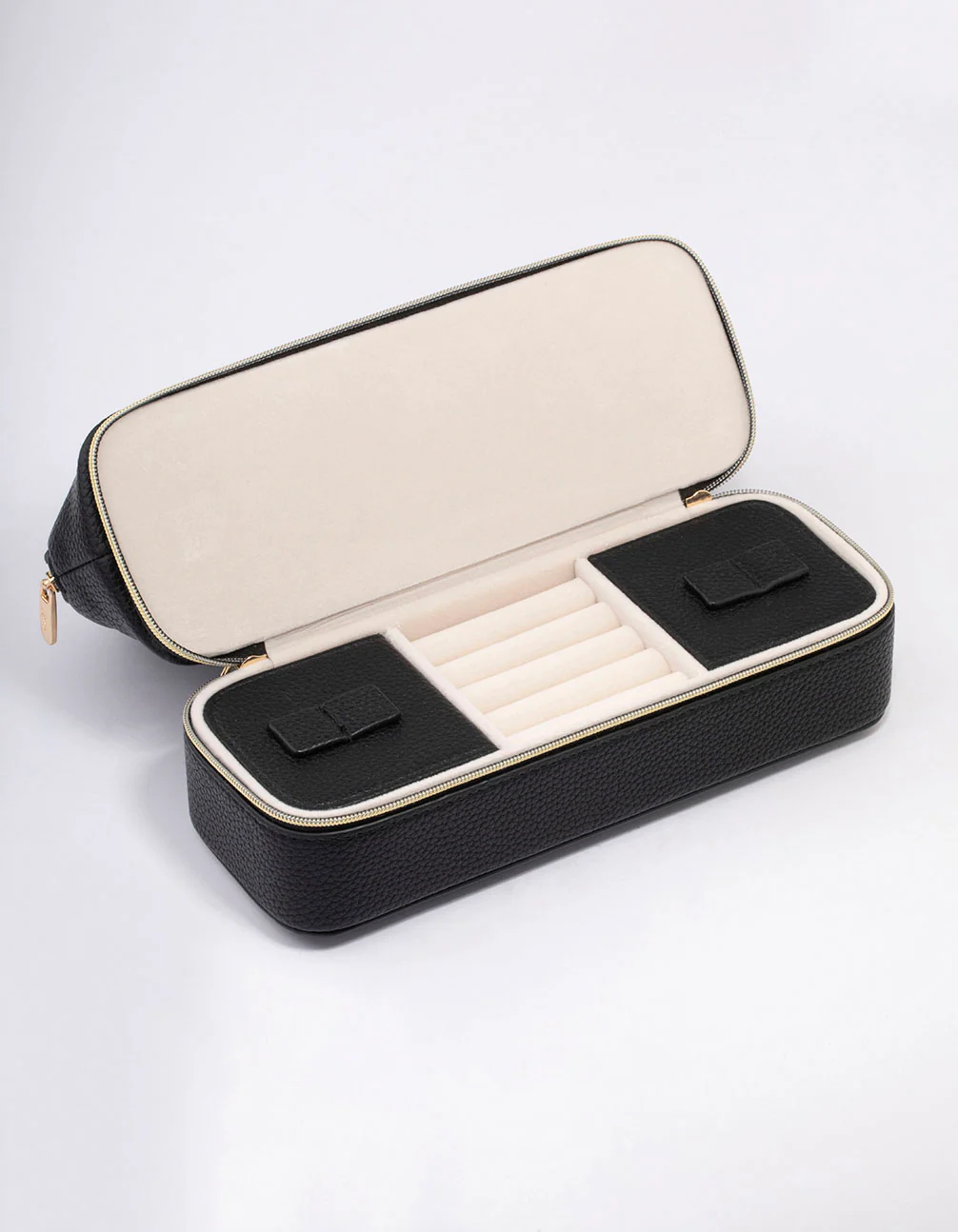 Black Faux Leather Makeup Bag & Jewellery Box - Image 3