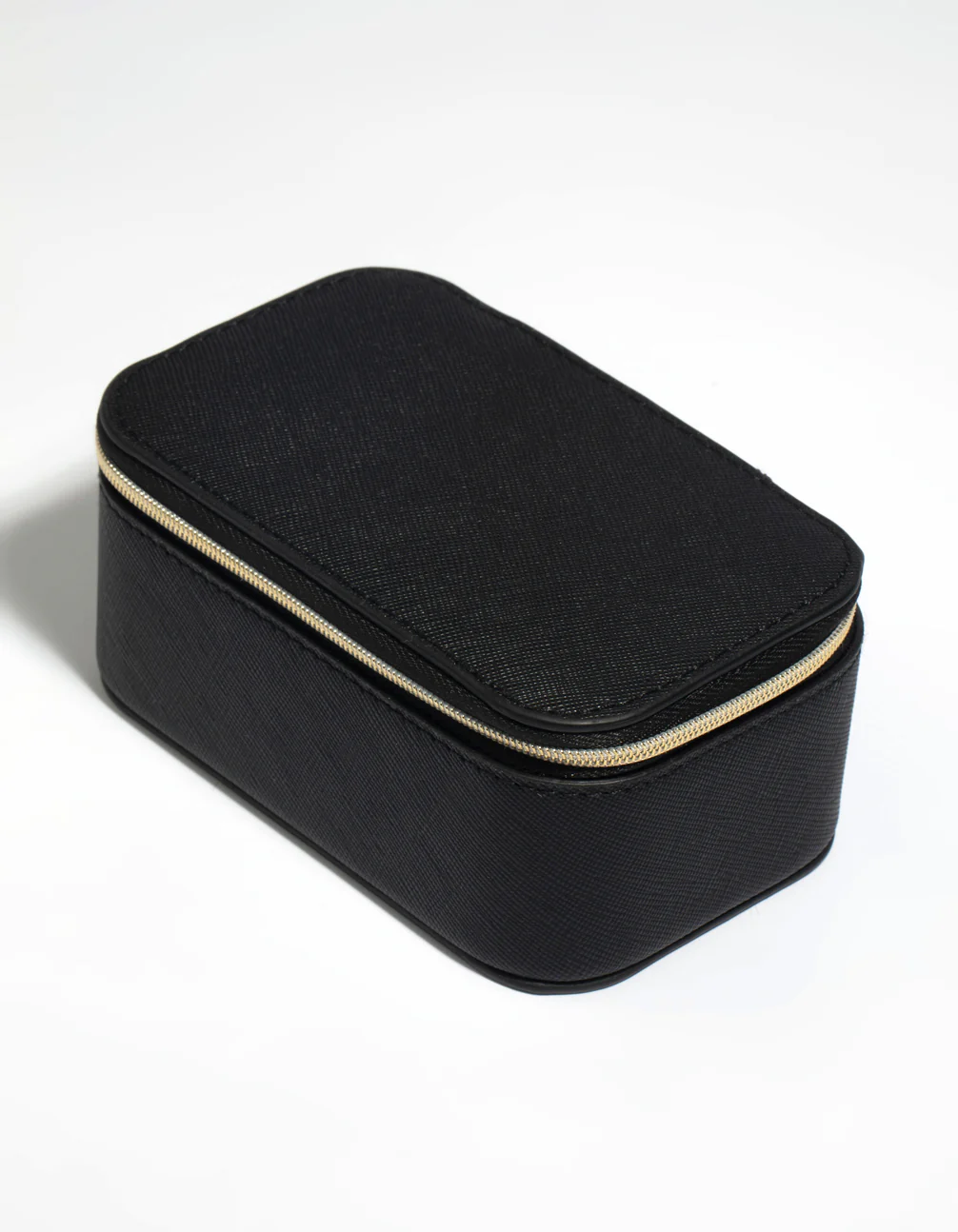 Black Faux Leather Rectangle Travel Jewellery Box - Image 2