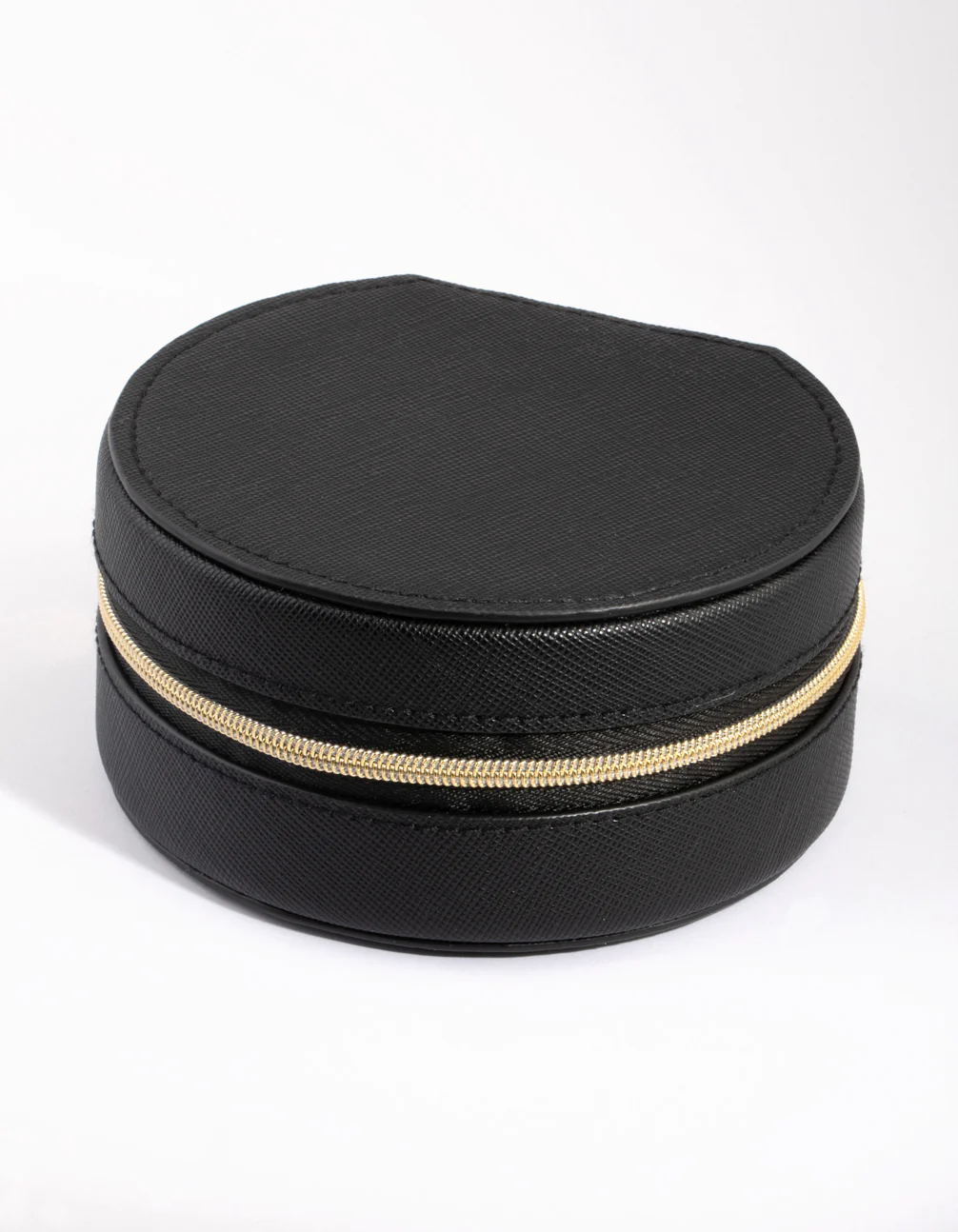 Black Faux Leather Mirror Travel Jewellery Box - Image 2