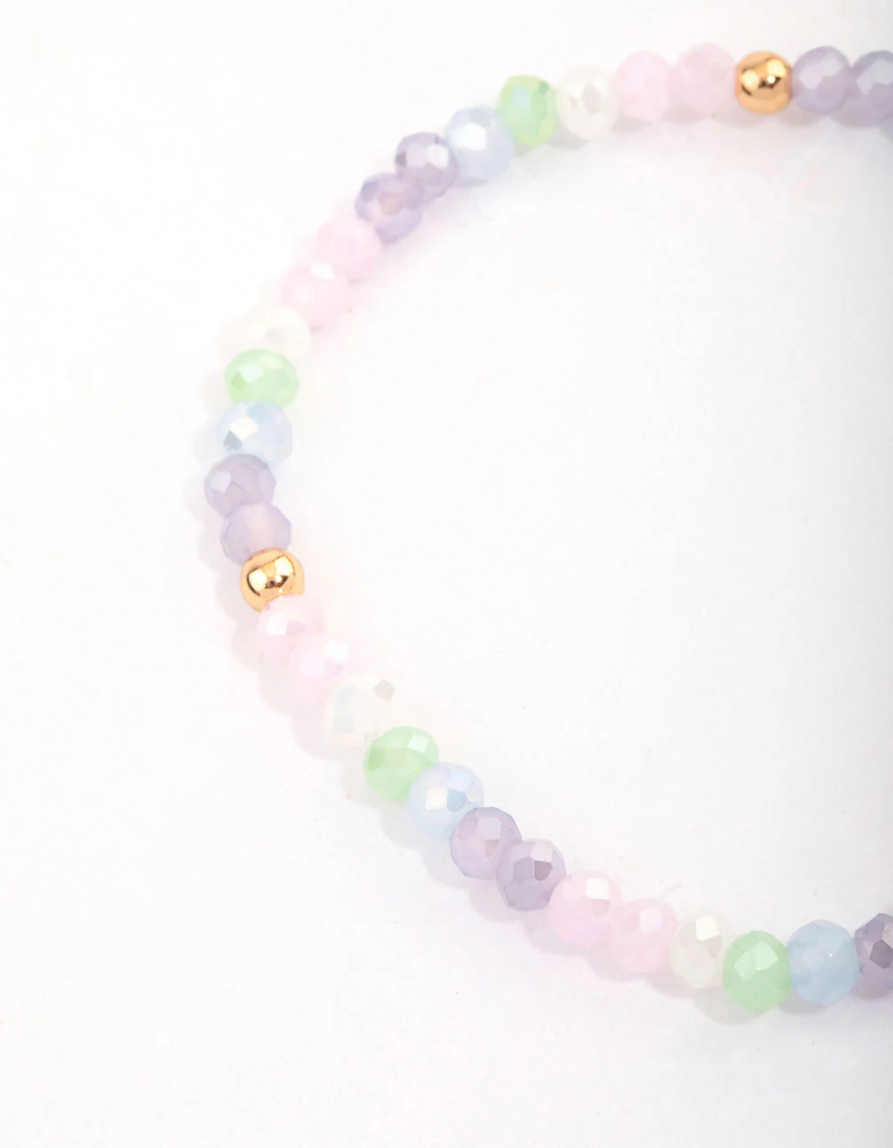 Beaded Facet Heart & Daisy Flower Bracelet - Image 3