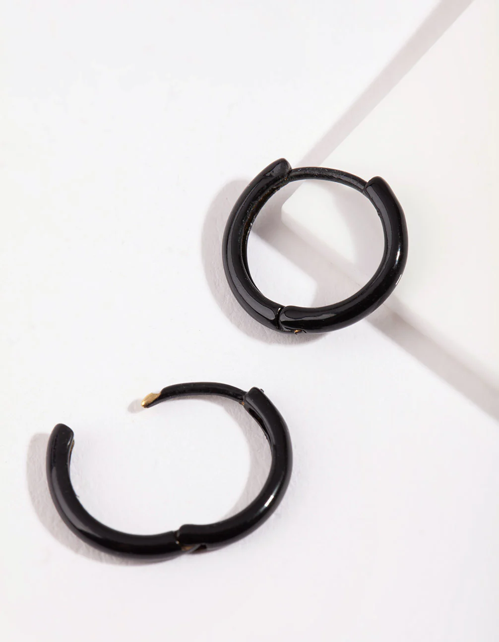Black Small Hoop Earrings - Image 2