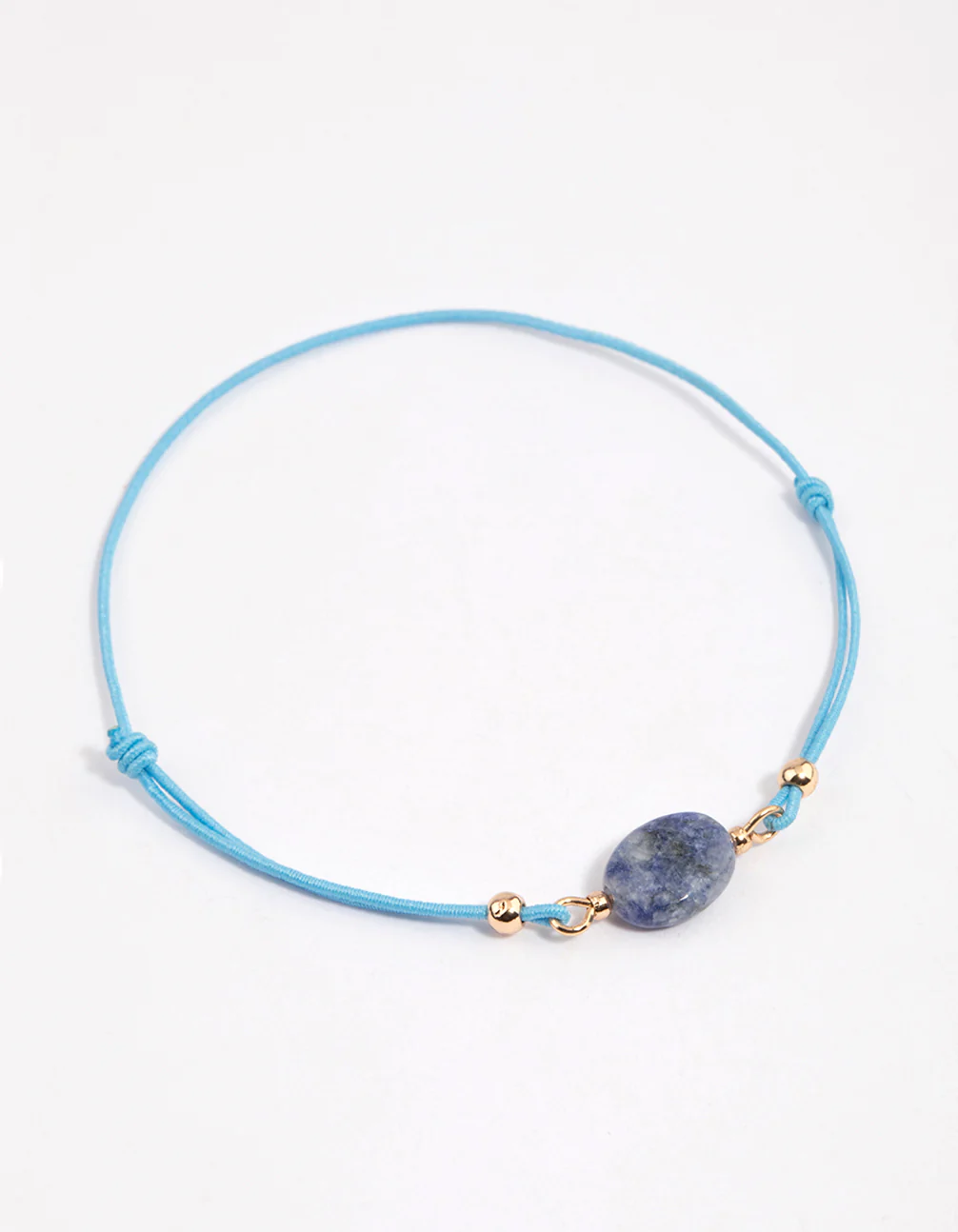 Fabric Dainty Semi-Precious Pendant Bracelet - Image 2