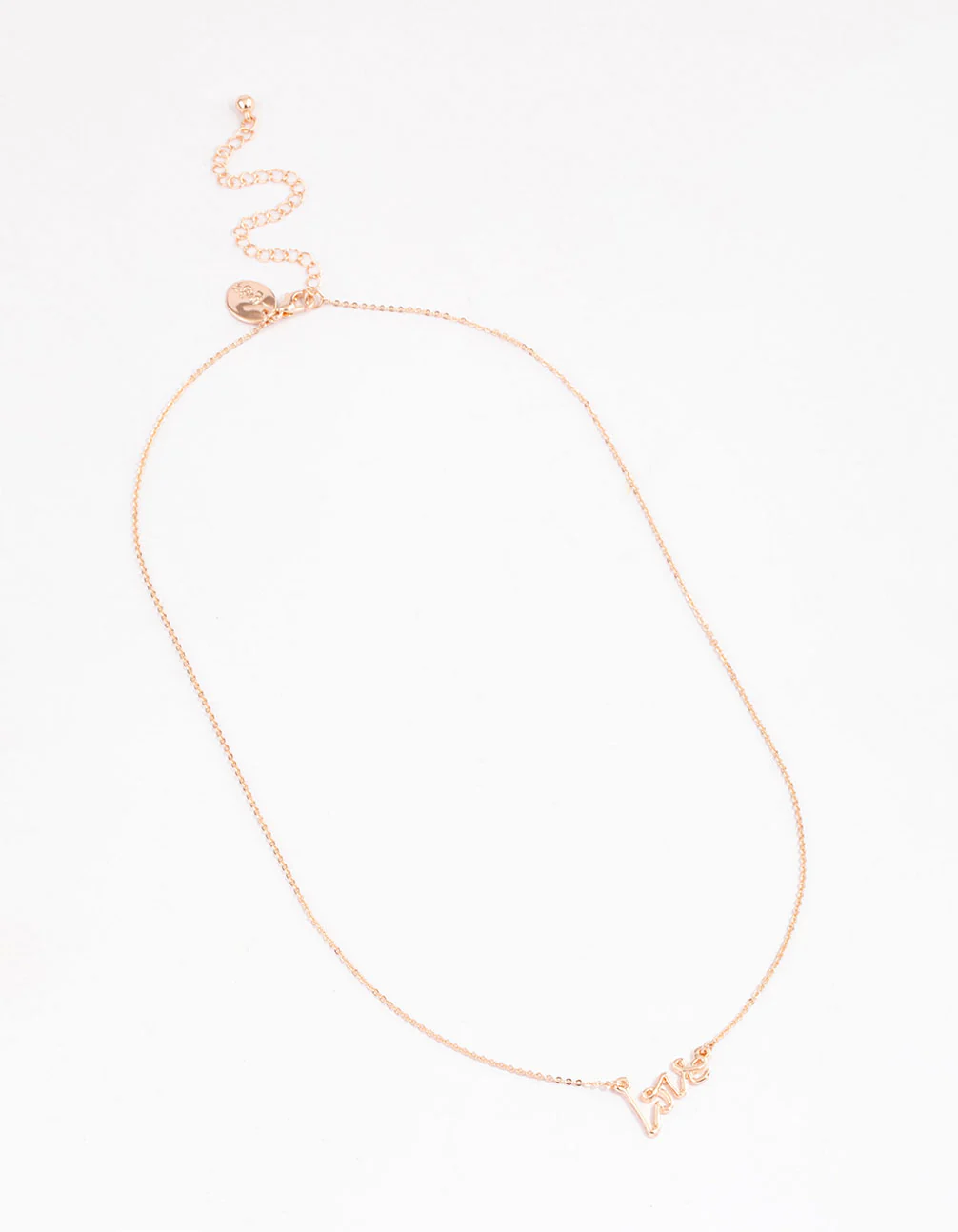 Rose Gold Cursive Love Pendant Necklace - Image 2