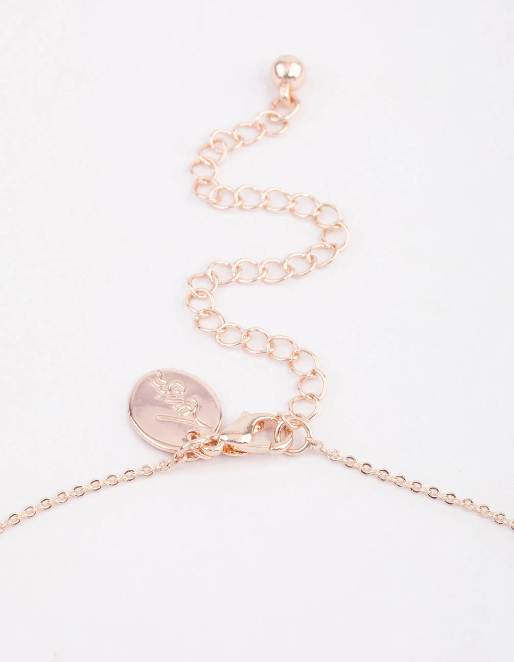 Rose Gold Cursive Love Pendant Necklace - Image 3