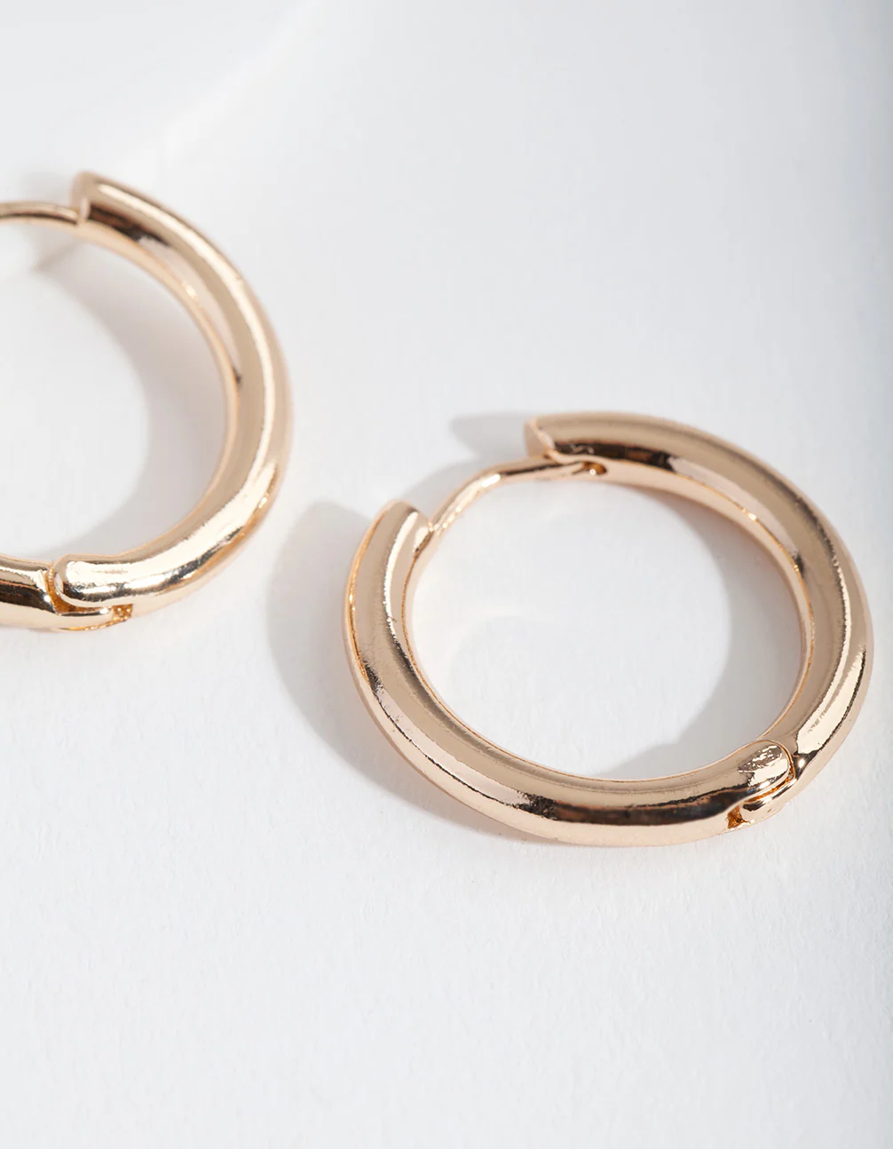 Gold Polished Hoop Earrings - Image 2