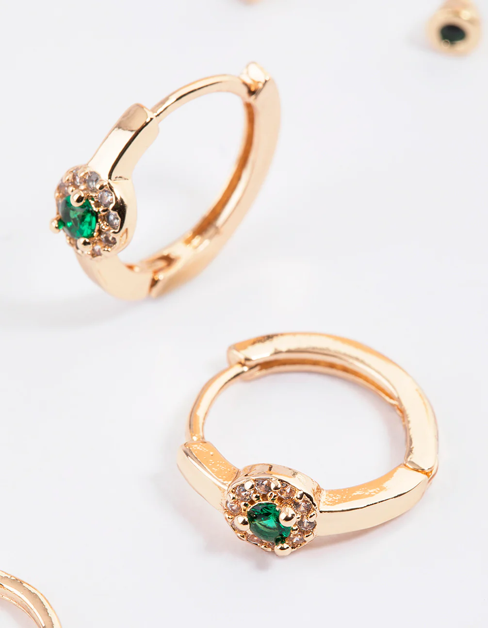 Gold Mixed Shape Diamante Earrings Pack - Image 2