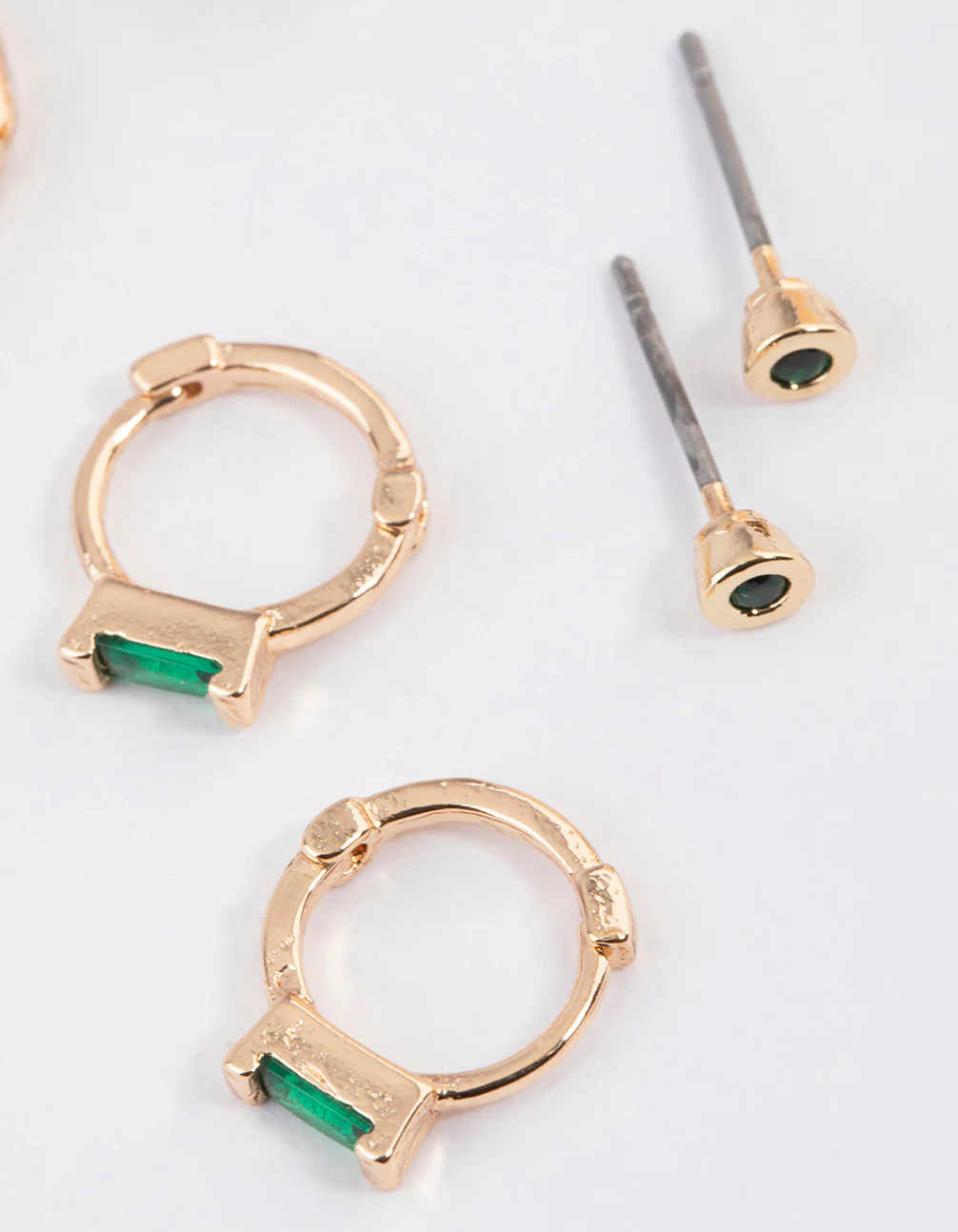 Gold Mixed Shape Diamante Earrings Pack - Image 3