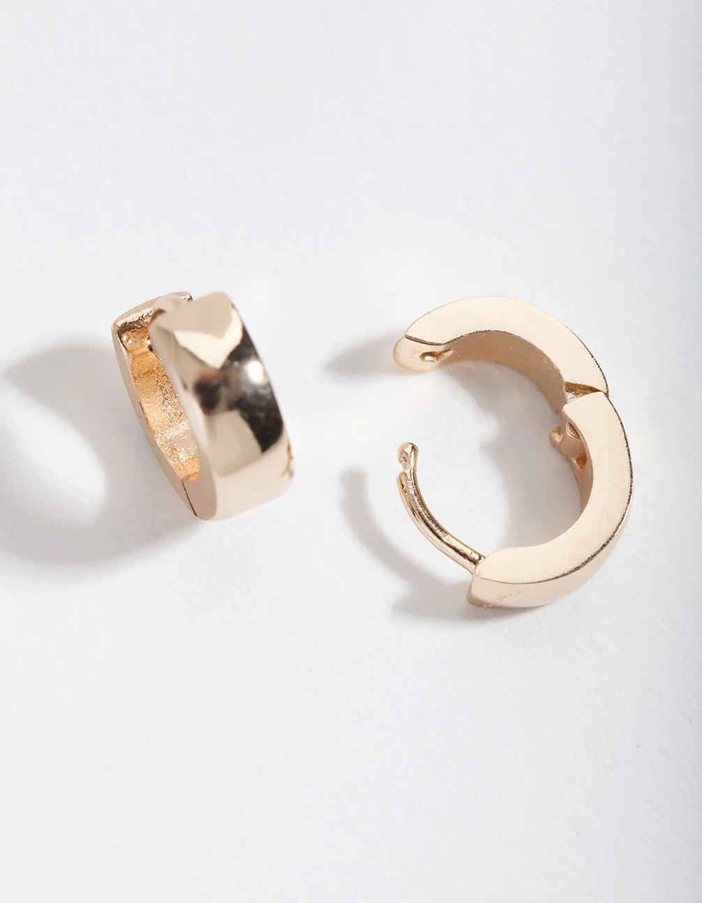 Gold 4mm Mini Thick Huggie Earrings - Image 3