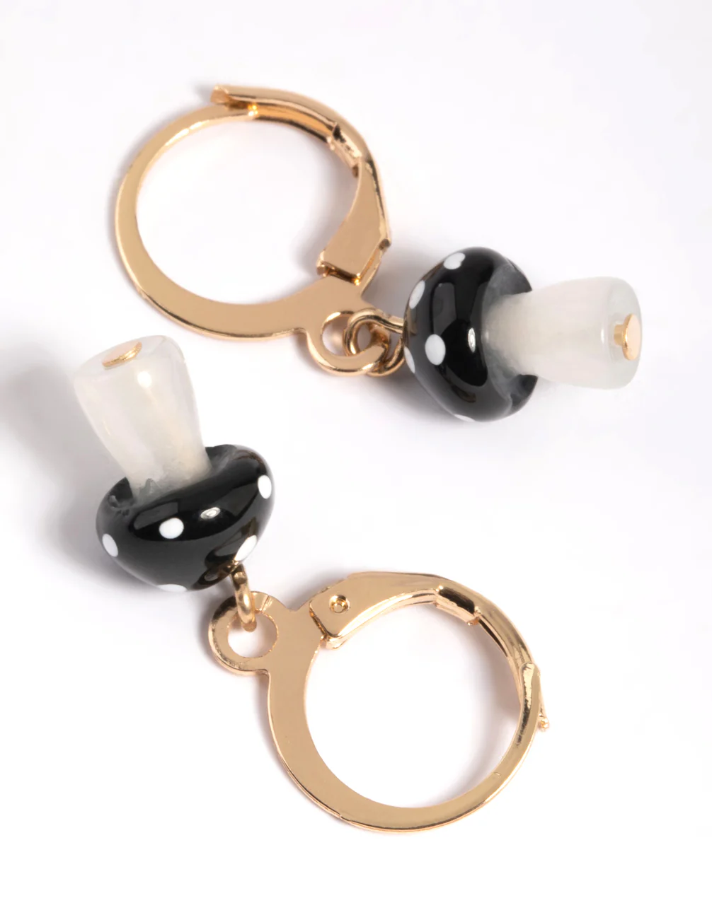 Gold Mini Mushroom Huggie Earrings - Image 3