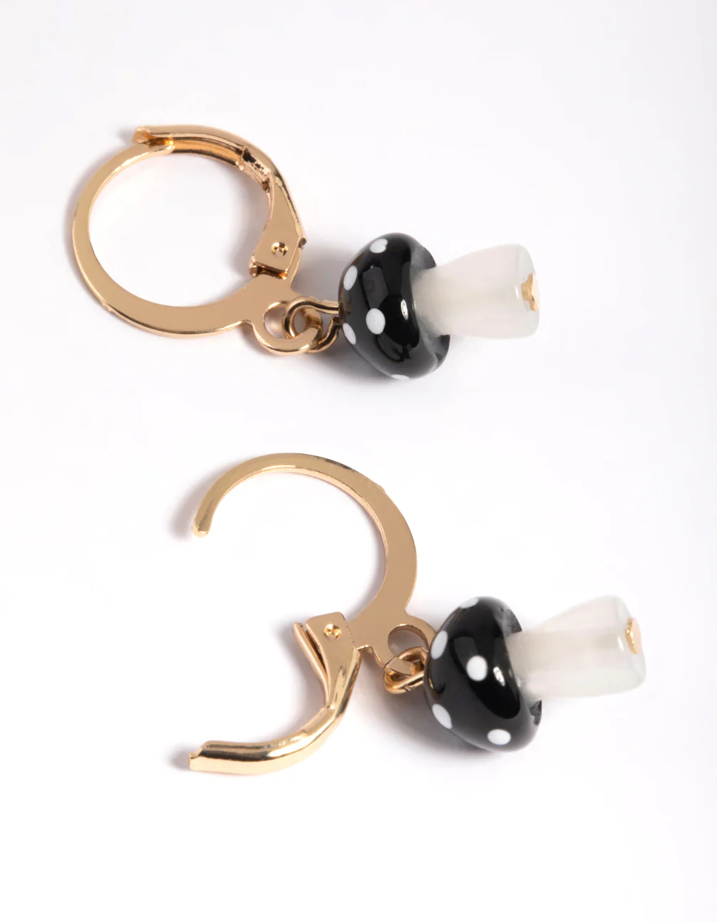 Gold Mini Mushroom Huggie Earrings - Image 4