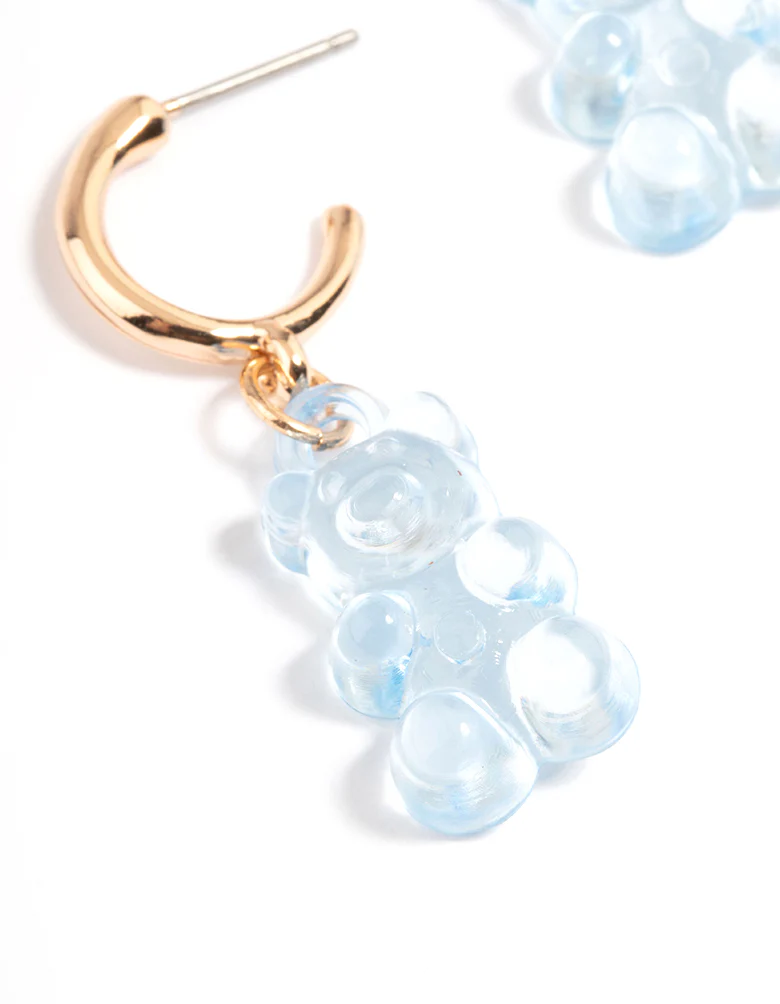 Blue Lolly Bear Earrings - Image 4