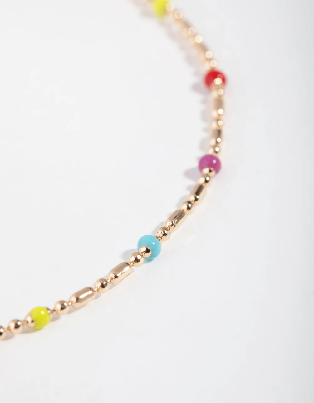 Gold Bright Bead Chain Anklet - Image 3