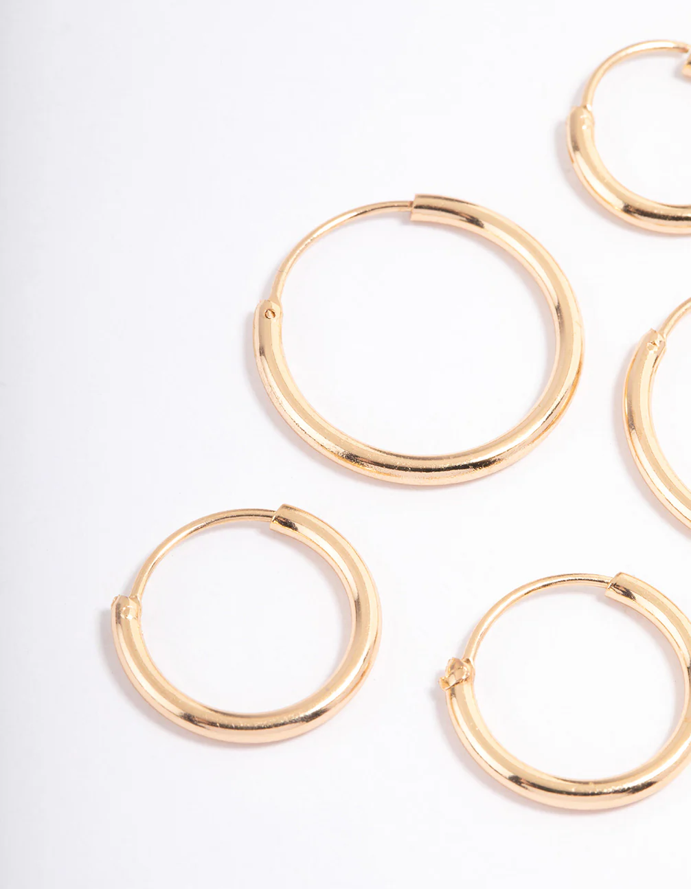 Gold Basic Skinny Graduating Earrings Pack - Image 2