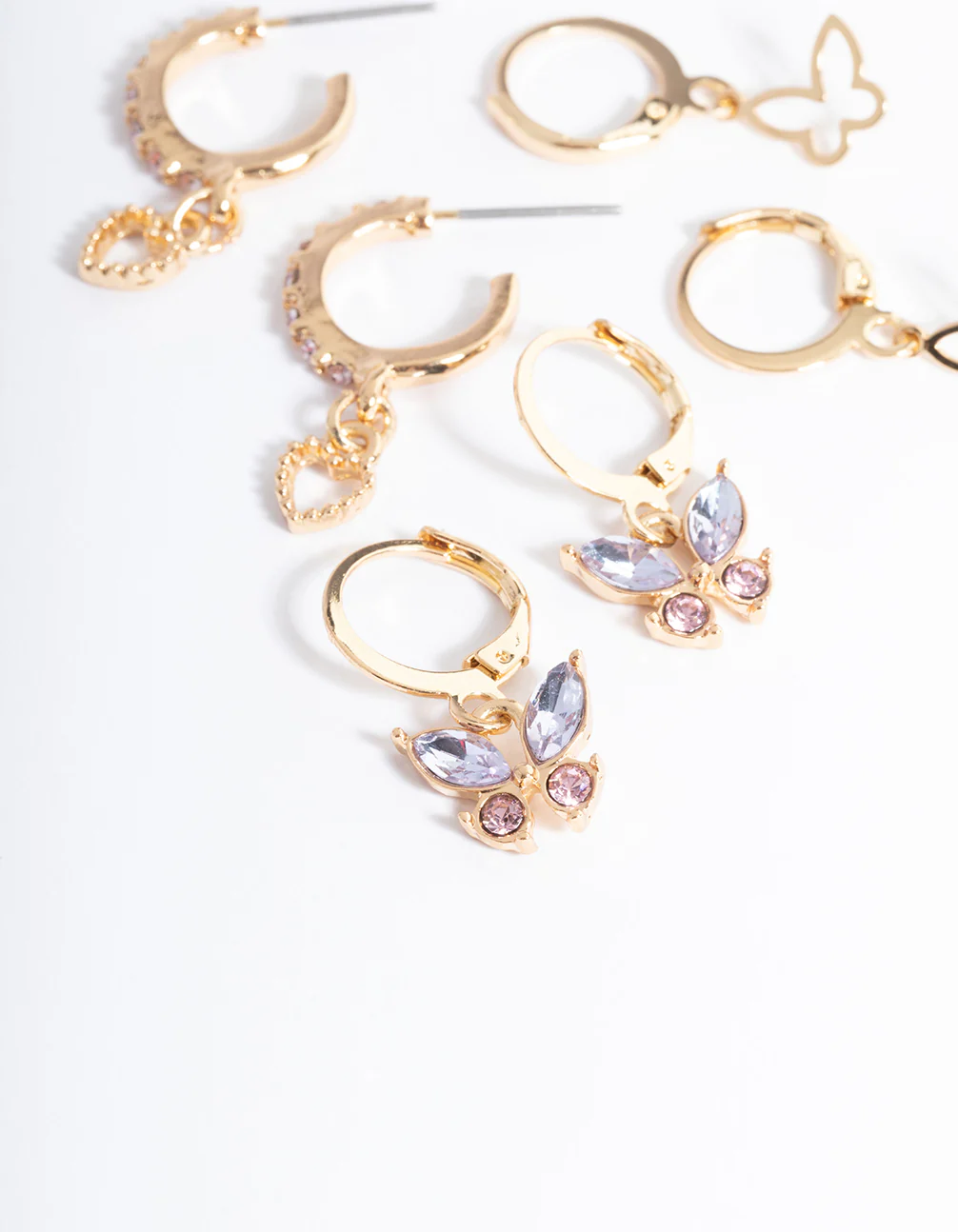 Gold Butterfly & Pearl Earrings 4-Pack - Image 2