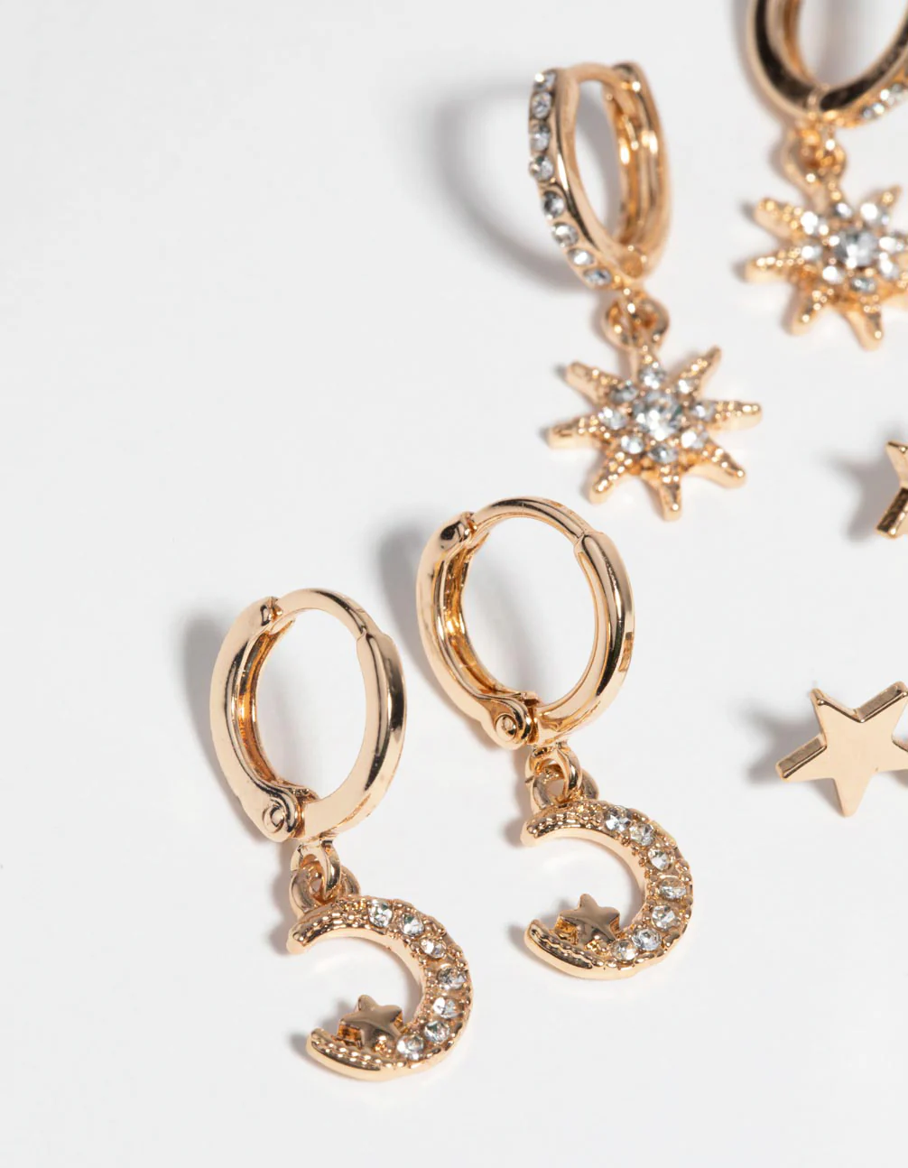Gold Celestial Huggie Hoop Earring Pack - Image 3