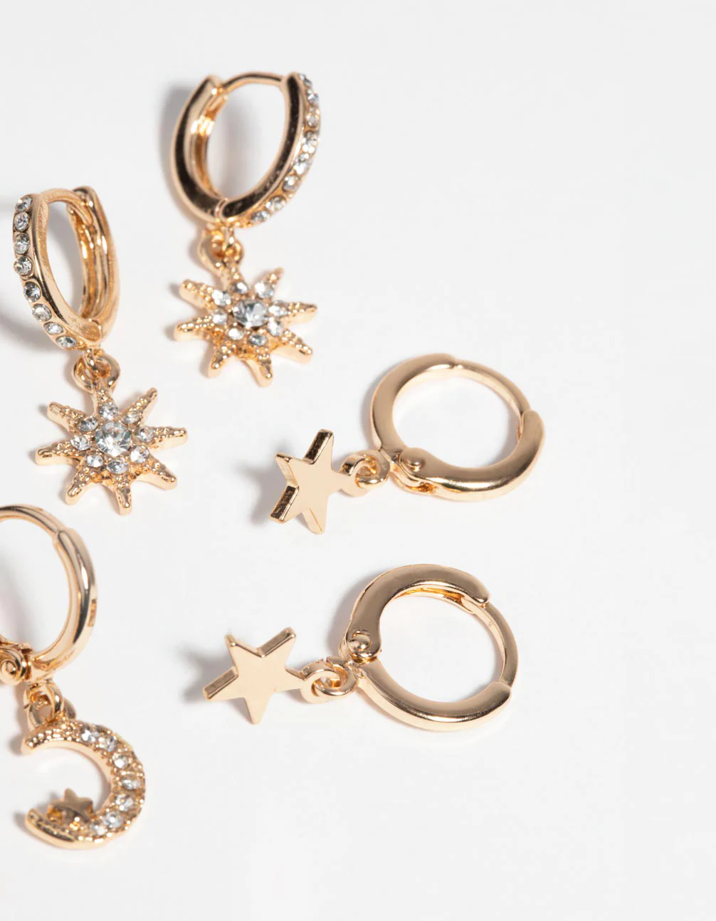 Gold Celestial Huggie Hoop Earring Pack - Image 4