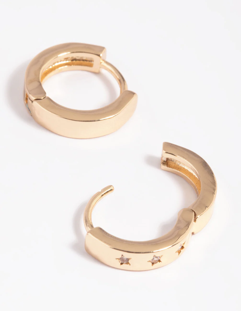 Gold Celestial Huggie Hoop Earrings - Image 3
